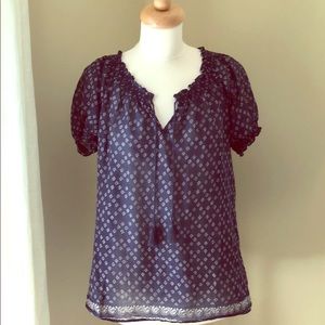 Joie Masha mixed print peasant top